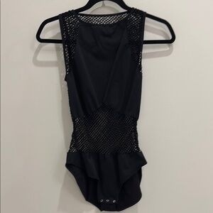 Nova Sport Black Mesh Bodysuit NWOT